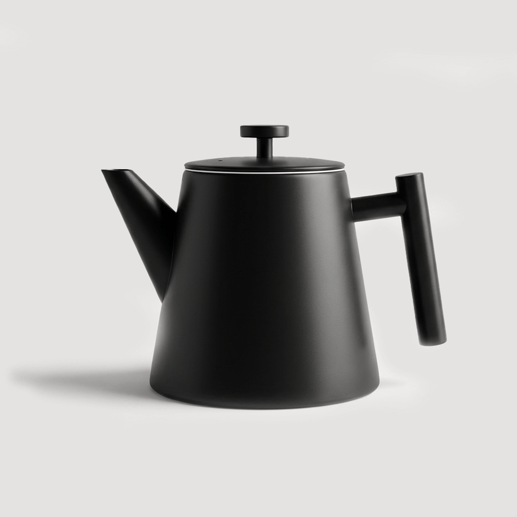 T-Kanne, Edelstahl, 1 Liter, Schwarz