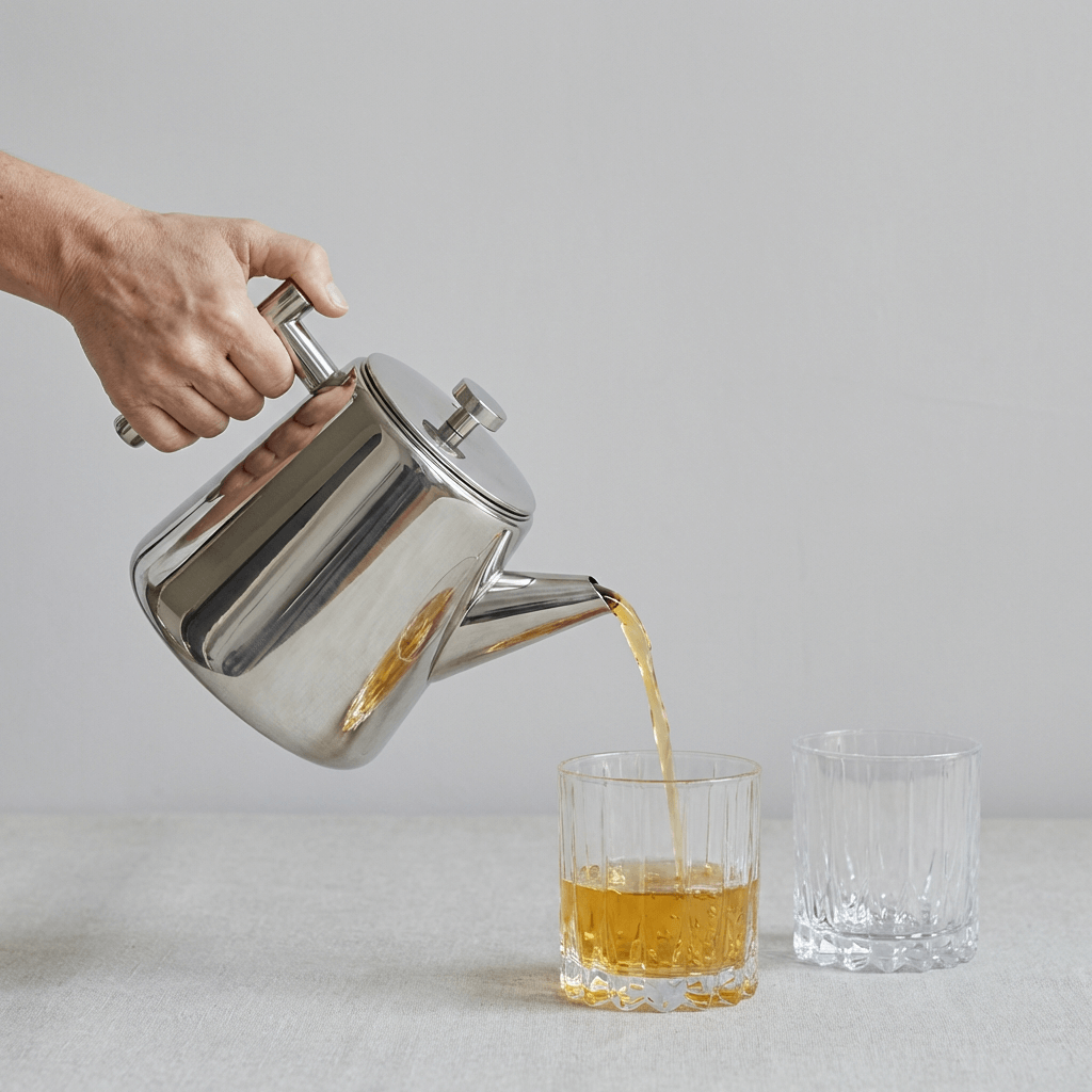 T-Kanne, Edelstahl, 1 Liter, Silber