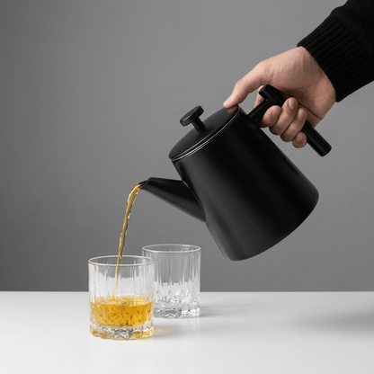 T-Kanne, Edelstahl, 1 Liter, Schwarz