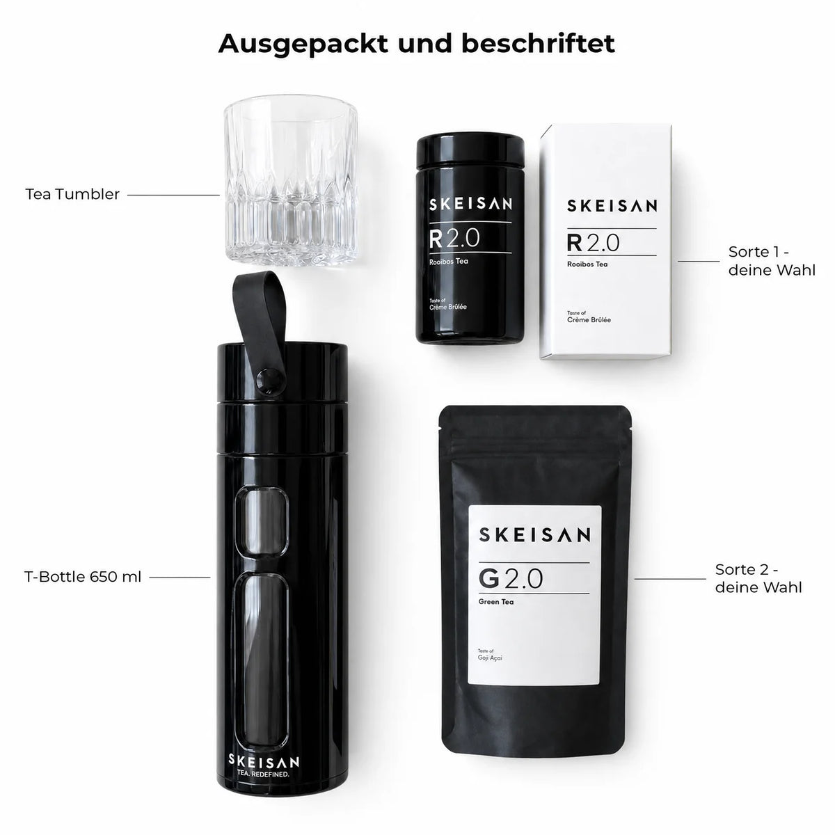 Du suchst die Tees aus. Den Rest packe ich dazu.