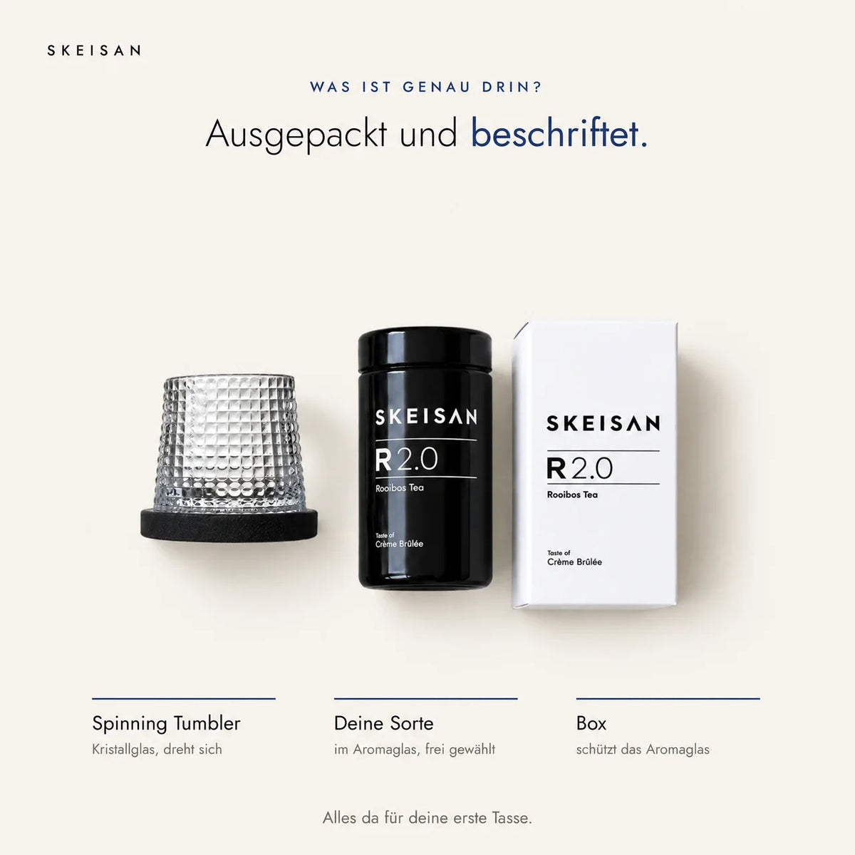 Du suchst den Tee aus. Das Glas packe ich dazu.