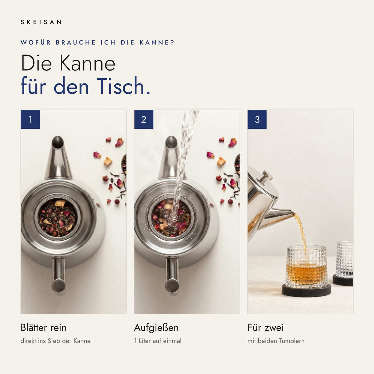 Du suchst vier Tees aus. Den Rest packe ich dazu.