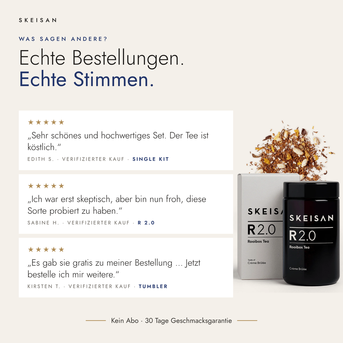 Du suchst vier Tees aus. Den Rest packe ich dazu.